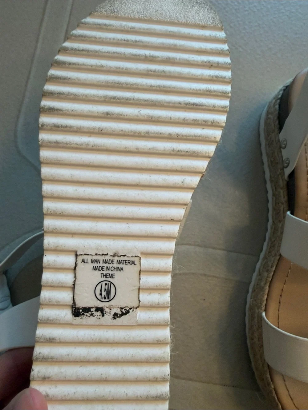 Kids Soda White Espadrille Platform Sandals with Ankle Strap